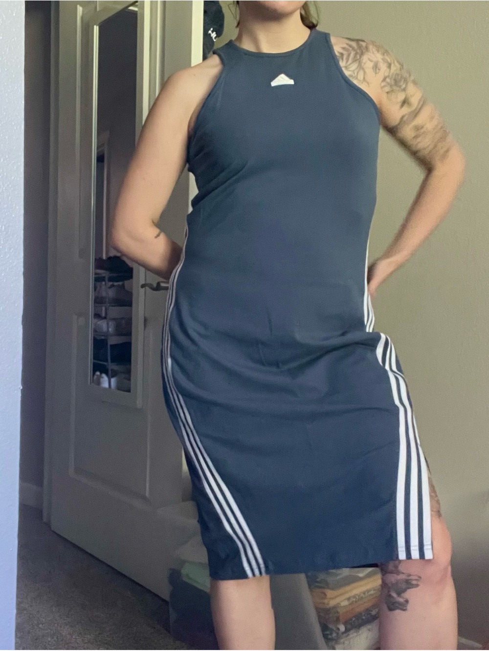 Adidas dusty blue Future Icons Dress